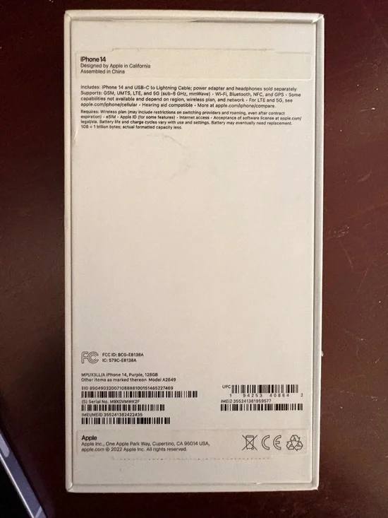 2 Apple iPhone 14’s/Lavender w/Dual Rear Cameras/128GB/GREAT Condition-w/Boxes🤩 - Picture 5 of 10